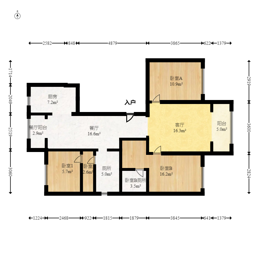 建发电建江山悦  3室2厅2卫   135.00万室内图1