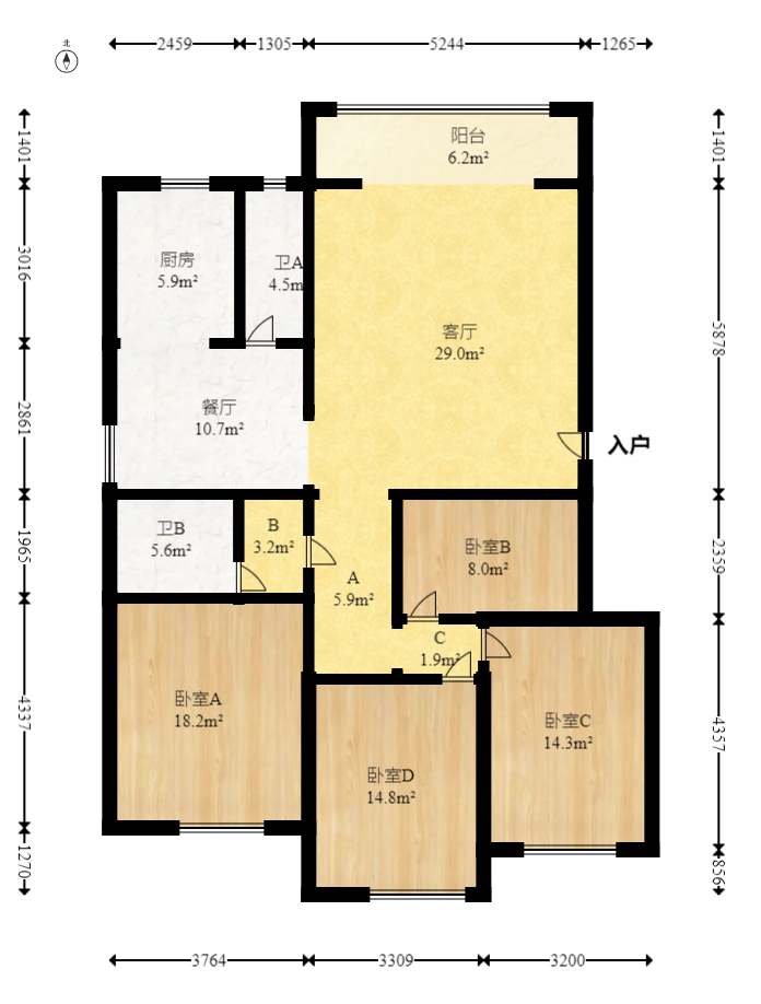 万煦园  4室2厅2卫    110.0万 万煦园  4室2厅2卫    110.0万户型图