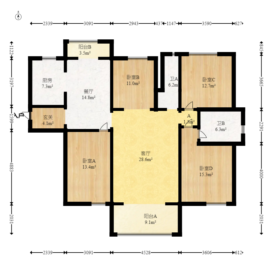 藏珑湖上国际花园  4室2厅2卫    150.0万 藏珑湖上国际花园  4室2厅2卫    150.0万户型图
