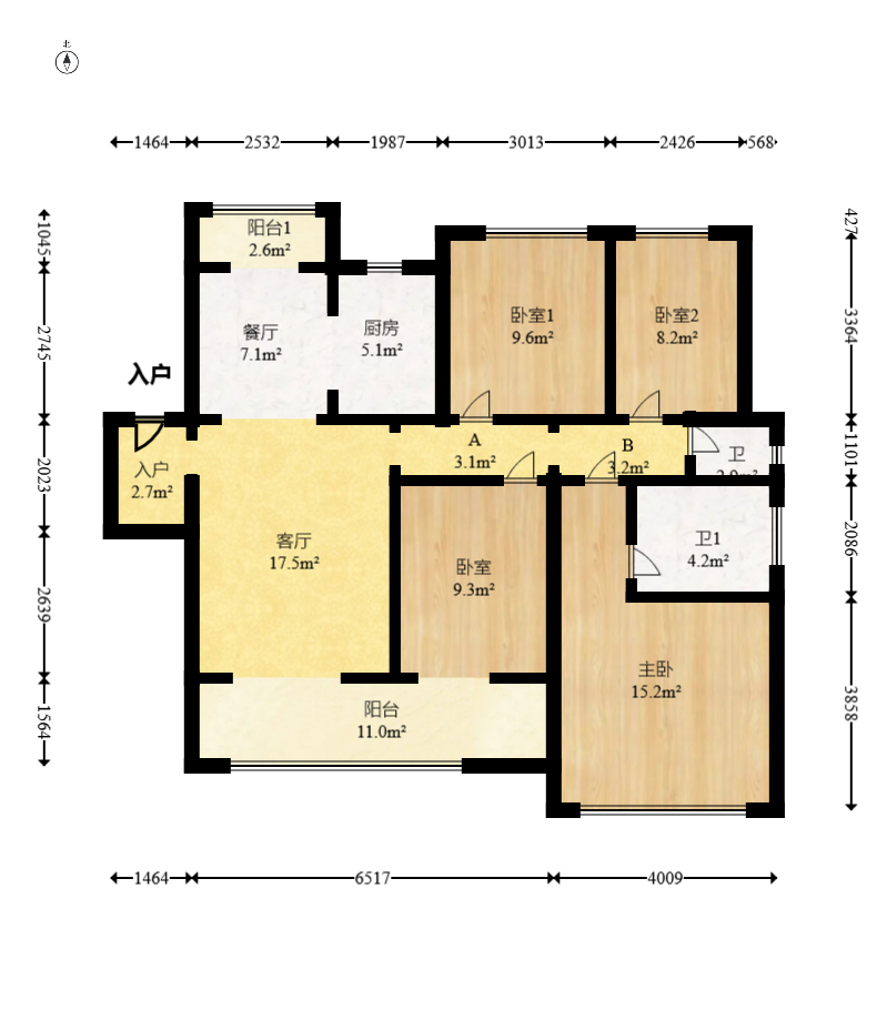 荣盛锦绣学府 4室2厅2卫 106.0万 荣盛锦绣学府 4室2厅2卫 106.0万户型图