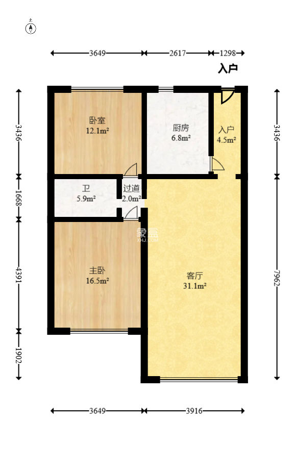 亚细亚大厦  2室1厅1卫   65.00万