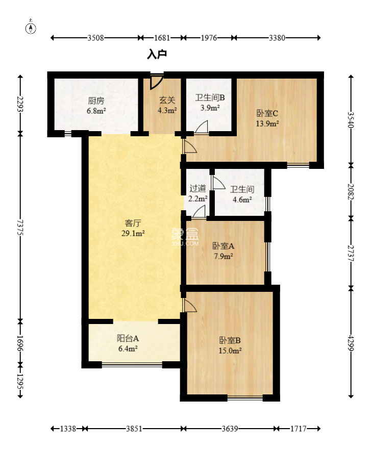 建发中央公园（建发美地）  3室2厅2卫   135.00万