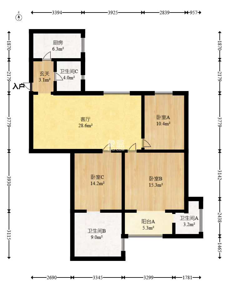 省财政厅宿舍  3室2厅1卫   158.00万