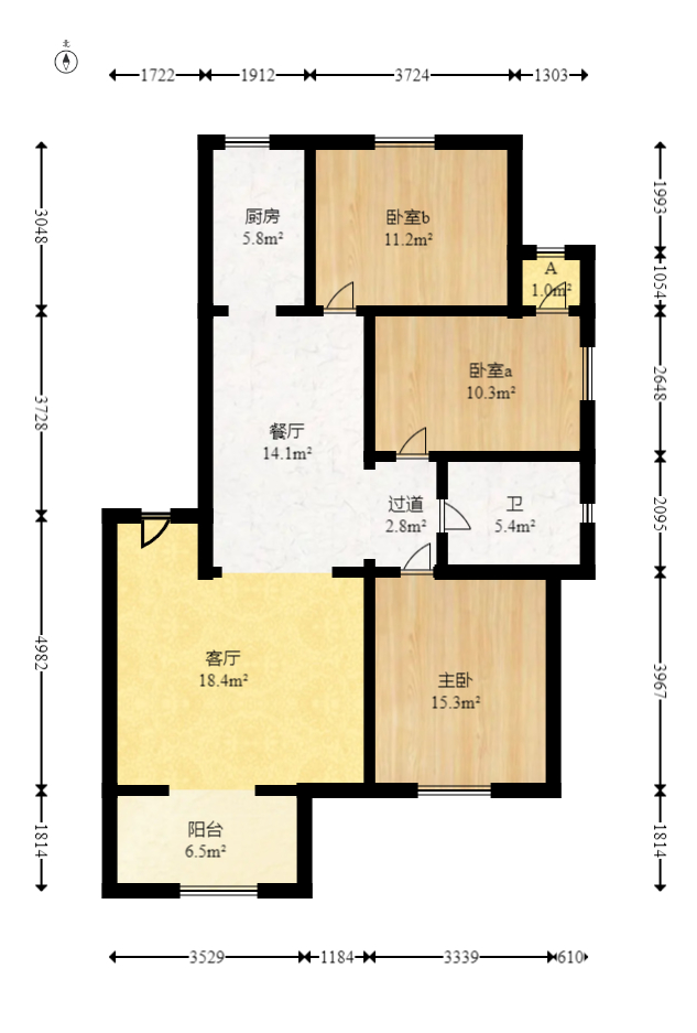 澳海澜庭 3室2厅2卫 59.8万 澳海澜庭 3室2厅2卫 59.8万户型图