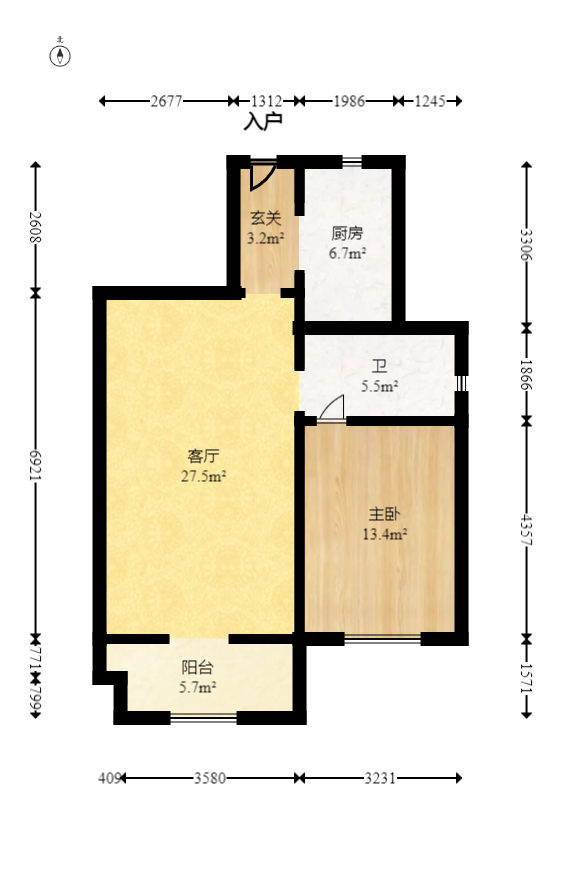 澳海澜庭  4室2厅2卫   76.00万室内图1
