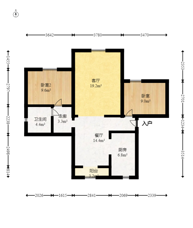 高林仕家 3室2厅1卫 66.0万 高林仕家 3室2厅1卫 66.0万户型图