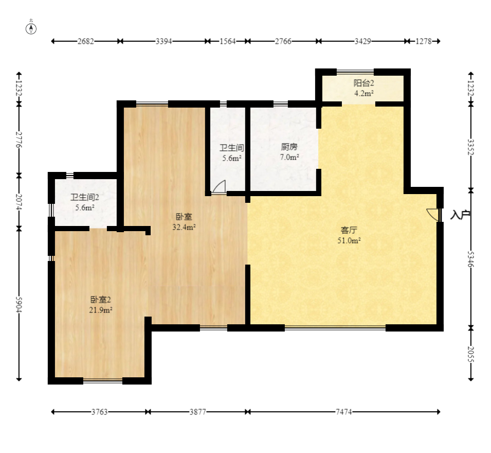中交中央公园D5区  4室2厅2卫   175.00万室内图1