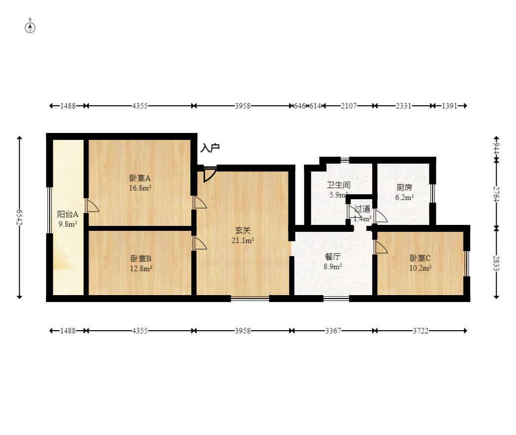 华顺大厦(芙蓉中路)  3室2厅1卫    69.6万 华顺大厦(芙蓉中路)  3室2厅1卫    69.6万户型图