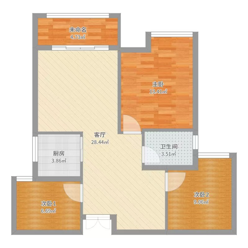 梓山湖公馆  1室1厅1卫   22.80万室内图1