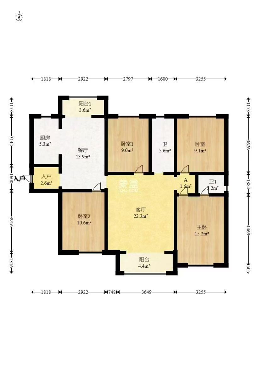 佳源东方璟园  1室0厅0卫   2600.00元/月户型图