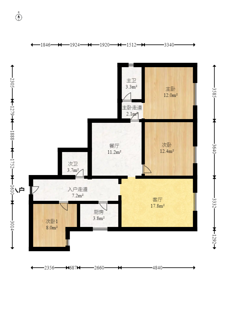 千鸿茂绿园小区 3室2厅1卫 118.0万 千鸿茂绿园小区 3室2厅1卫 118.0万户型图