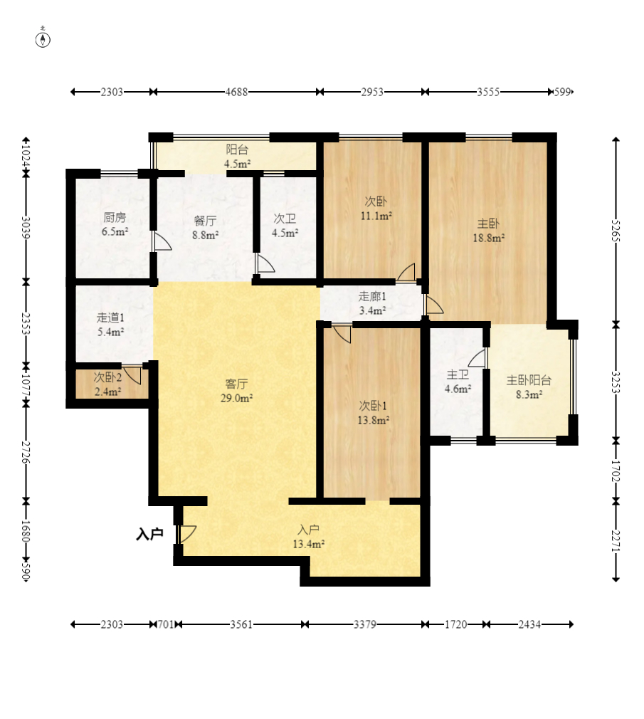 碧水名城  3室2厅2卫    216.5万 碧水名城  3室2厅2卫    216.5万户型图