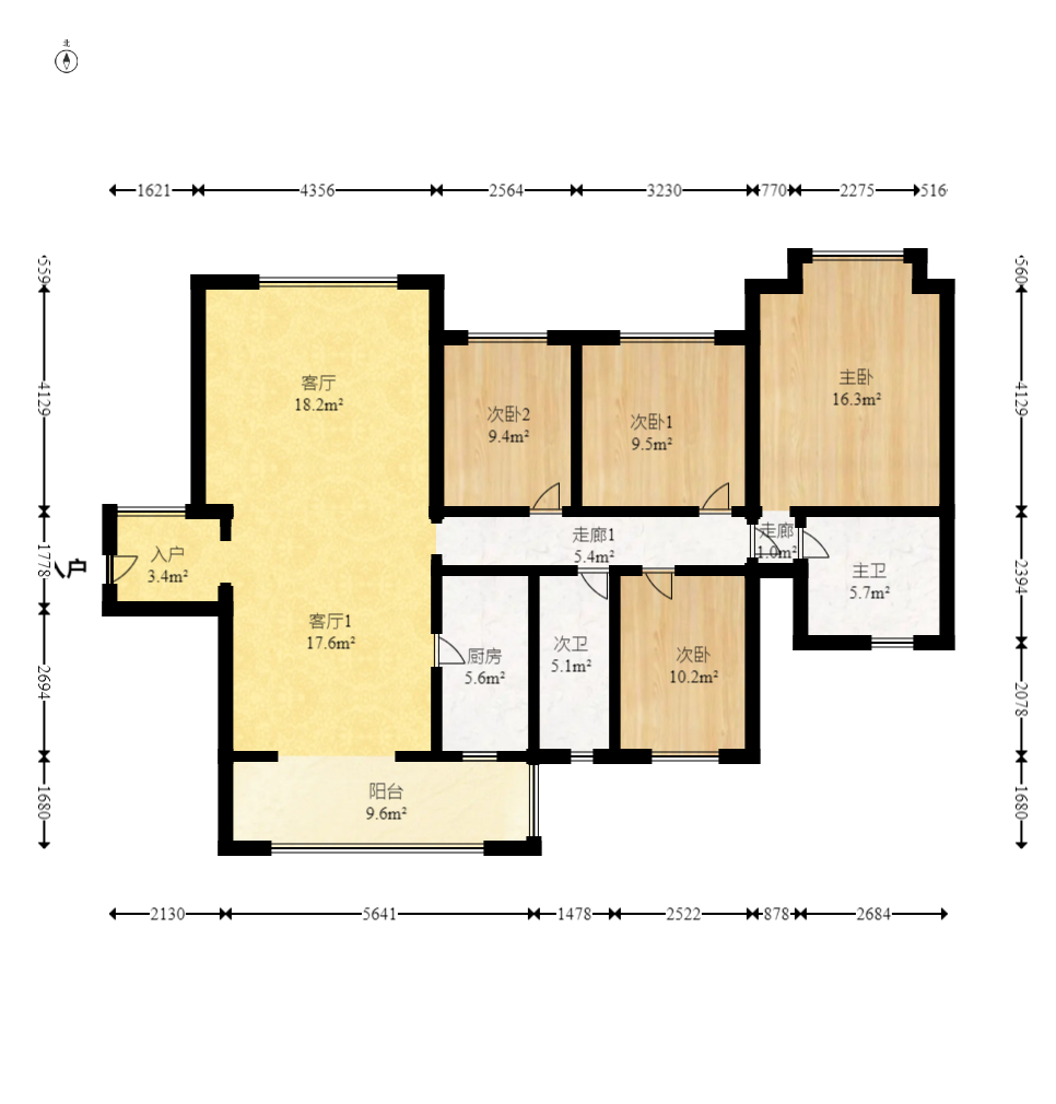 金龙城市广场一期 3室2厅2卫 220.0万 金龙城市广场一期 3室2厅2卫 220.0万户型图