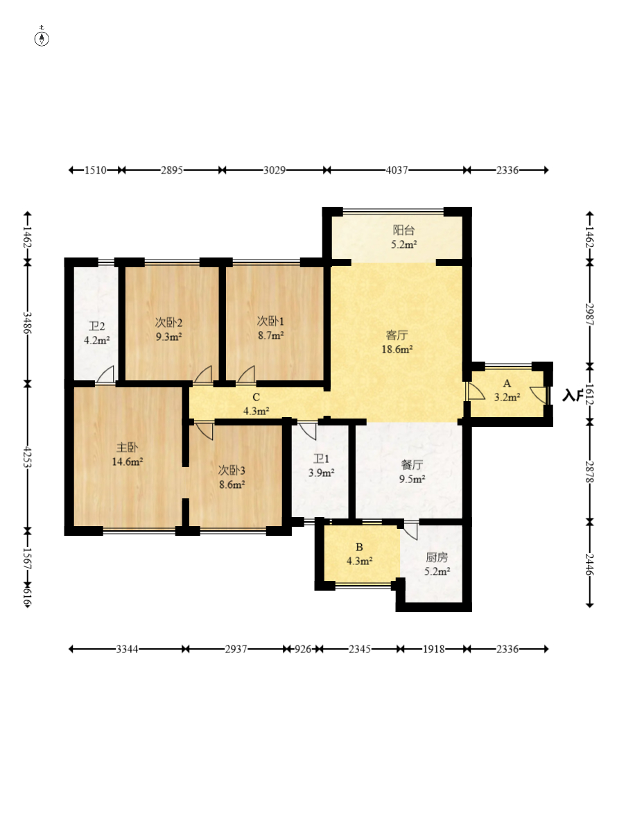 家和院  4室2厅2卫    85.8万 家和院  4室2厅2卫    85.8万户型图