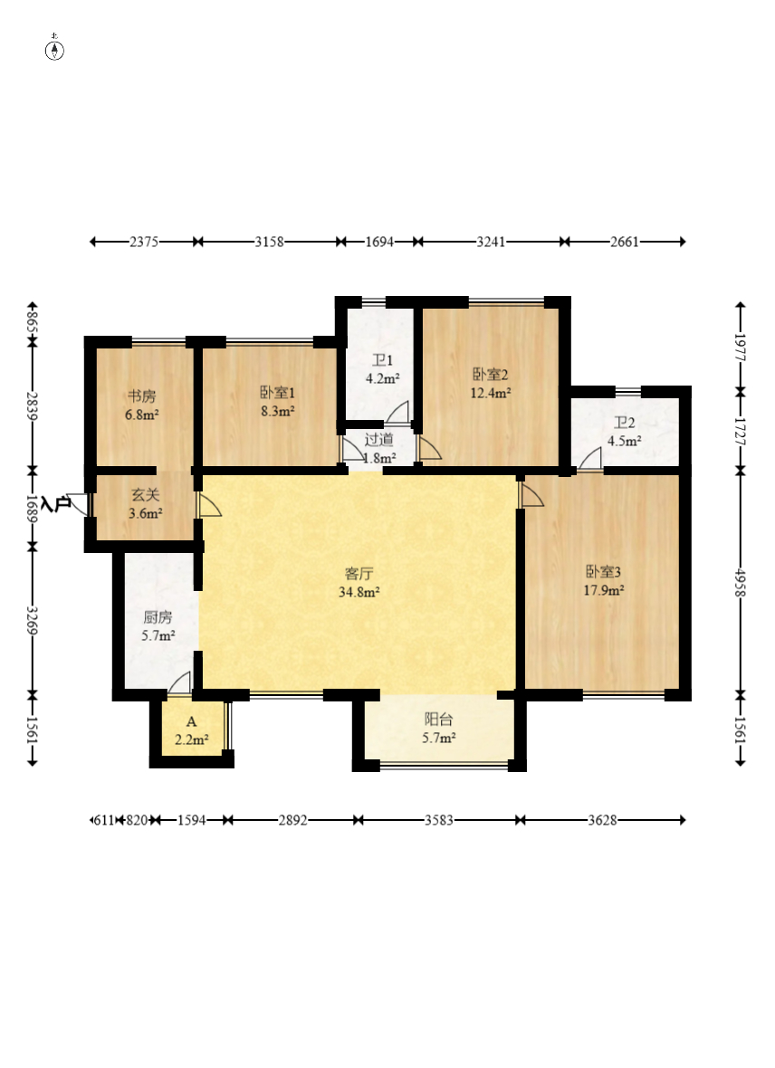 时代倾城三期  4室2厅2卫    102.0万 时代倾城三期  4室2厅2卫    102.0万户型图