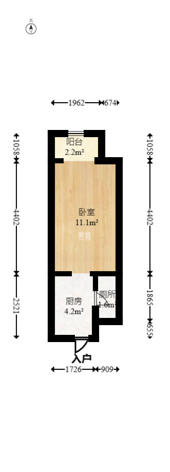 万科金域缇香  1室1厅1卫   32.00万