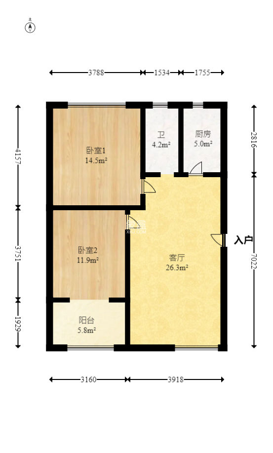 长城雅苑  2室2厅1卫   85.00万