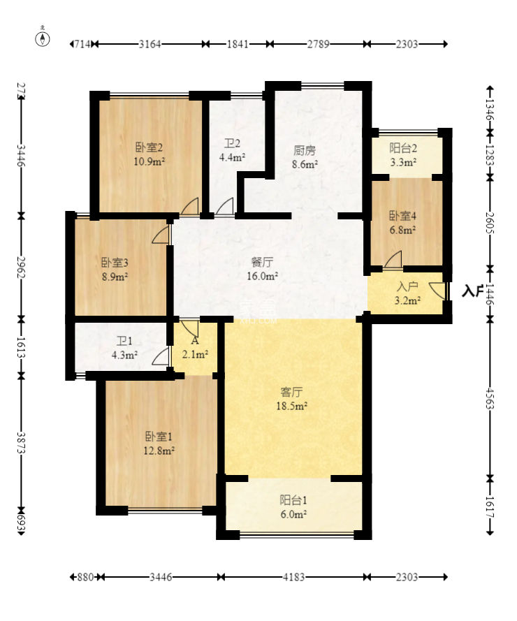 天鸿天府（天鸿中央大院）  4室2厅2卫    140.0万