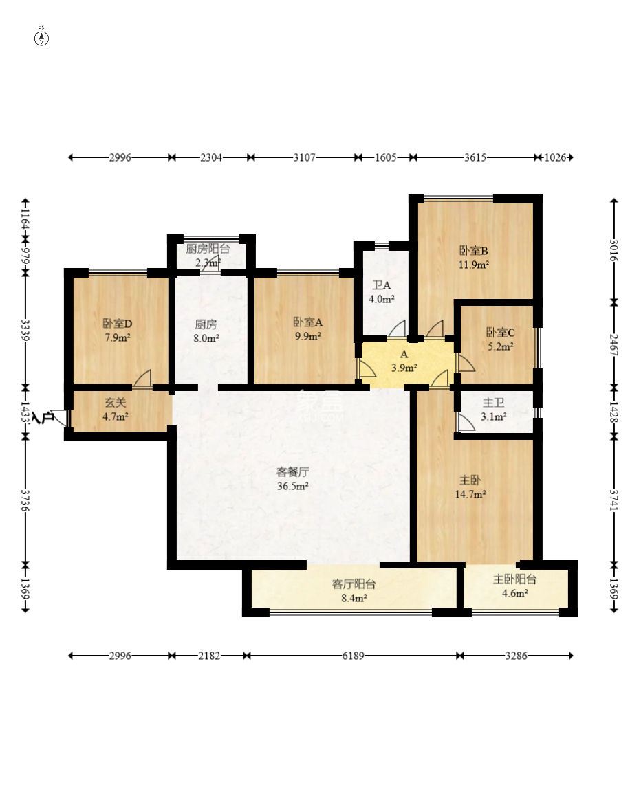 保利天禧C区  4室2厅2卫   315.00万