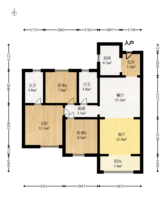 梅溪枫林 3室2厅2卫 109.8万 梅溪枫林 3室2厅2卫 109.8万户型图