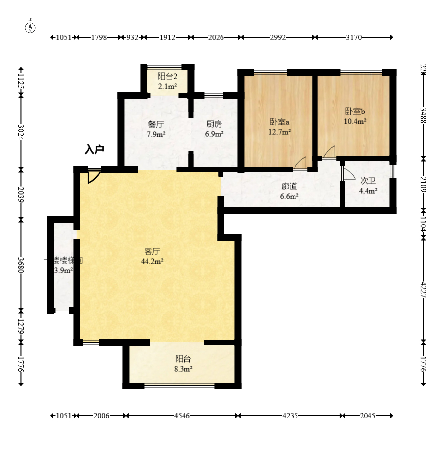 汉唐世家二期  5室2厅2卫   135.00万室内图1
