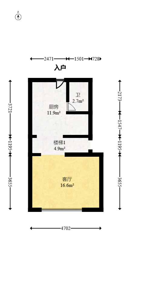 信诚湘江揽月（至善美景大厦）  2室2厅1卫   28.00万室内图1