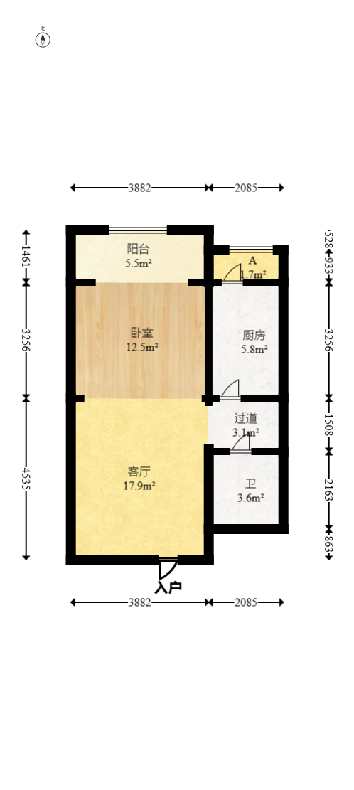 碧桂园威尼斯城  1室1厅1卫   32.80万室内图1