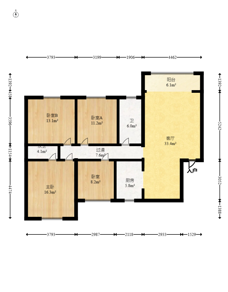 楚天世纪城东苑 4室2厅2卫 69.8万 楚天世纪城东苑 4室2厅2卫 69.8万户型图