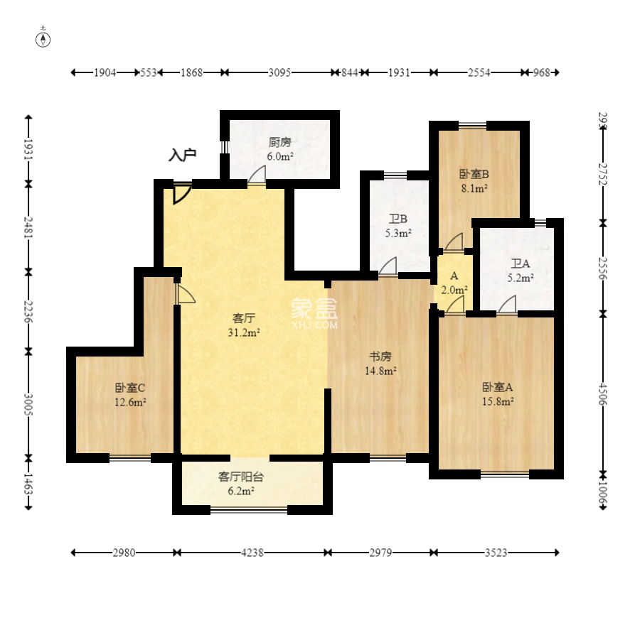 正荣滨江紫阙台  4室2厅3卫   208.00万