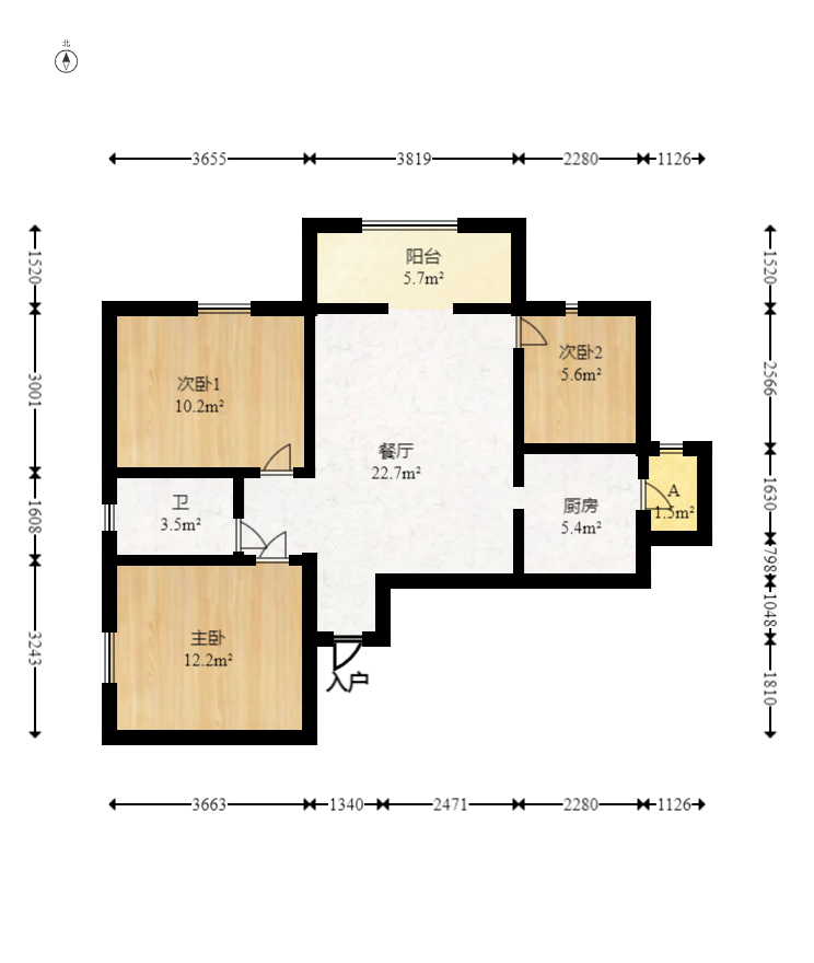 松雅湖畔 3室2厅1卫 58.0万 松雅湖畔 3室2厅1卫 58.0万户型图