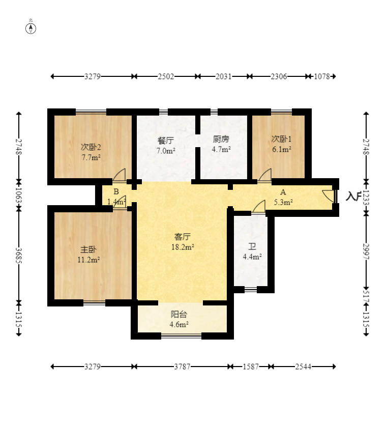印山蓝色海岸  3室2厅1卫    76.0万 印山蓝色海岸  3室2厅1卫    76.0万户型图
