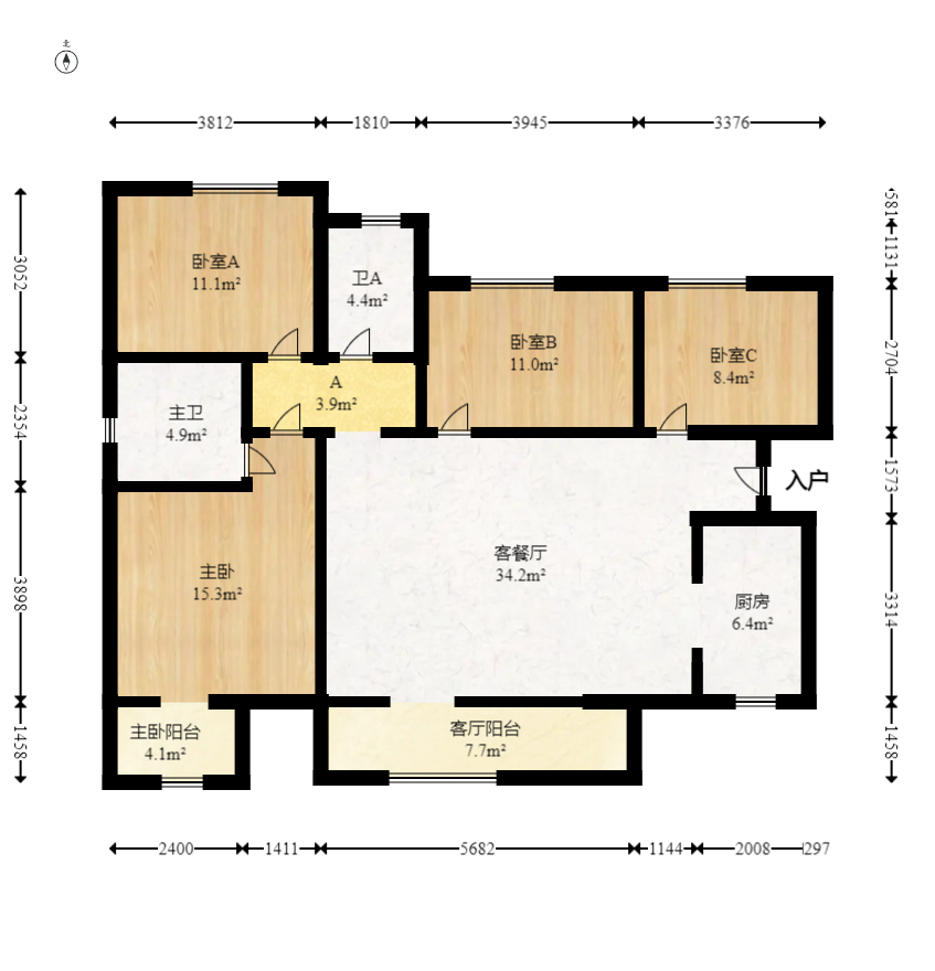 保利天禧D区  4室2厅2卫   230.00万室内图1