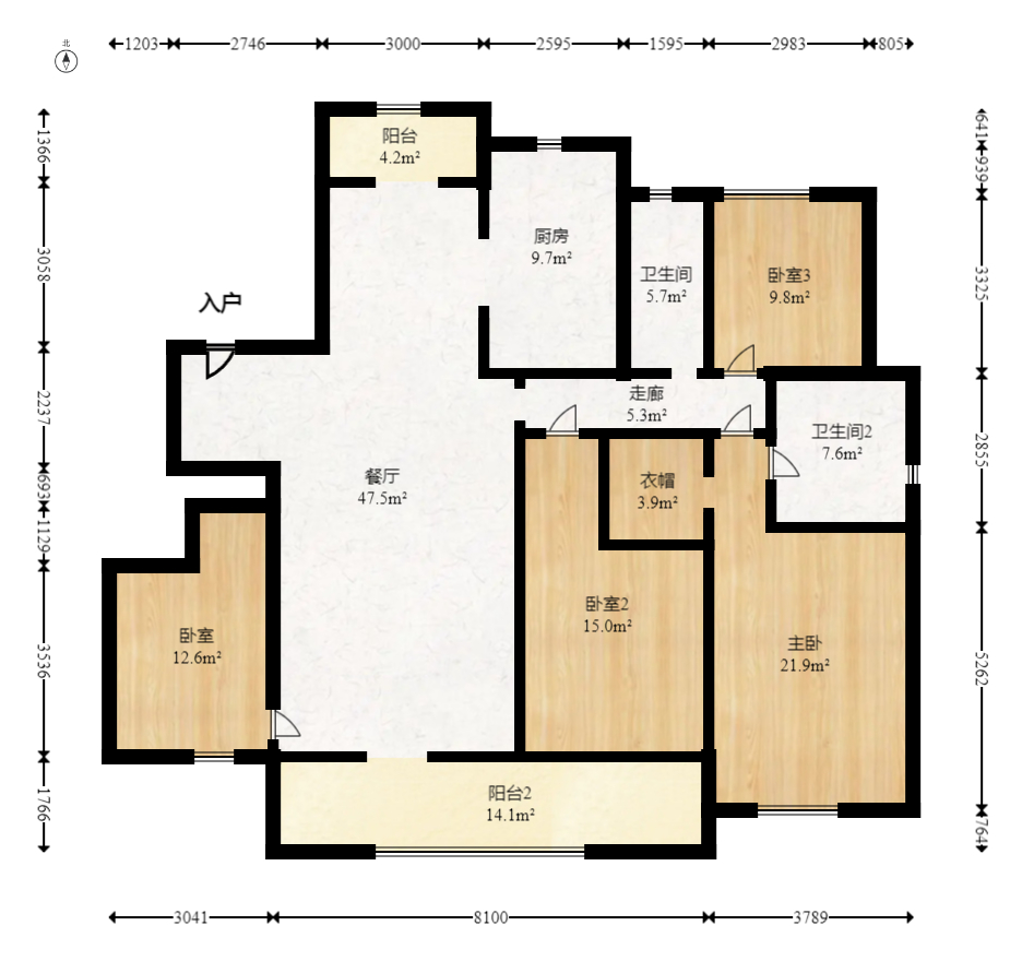金茂建发观悦  4室2厅2卫   329.80万室内图1