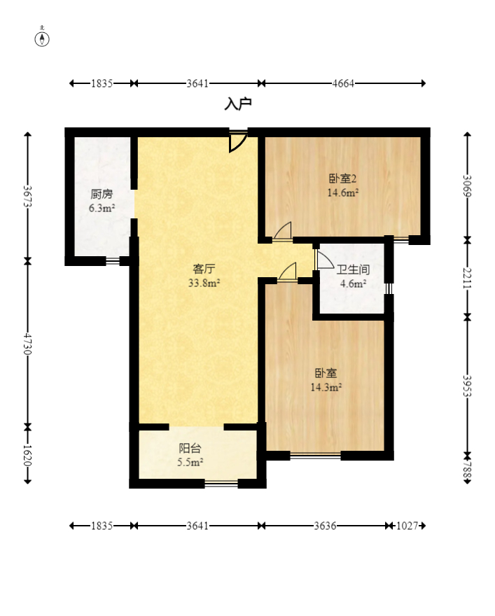 映悦星府  2室2厅1卫    53.8万 映悦星府  2室2厅1卫    53.8万户型图