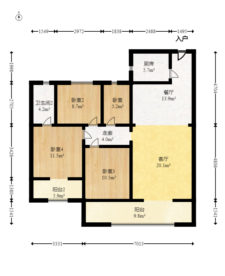 旭辉汇樾城 3室2厅2卫 74.8万 旭辉汇樾城 3室2厅2卫 74.8万户型图