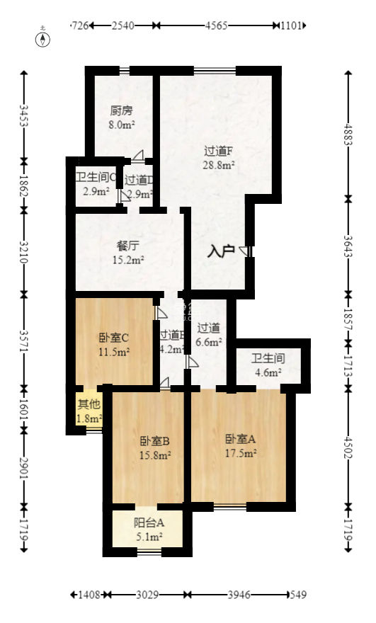 中江国际花城  3室2厅2卫   140.00万