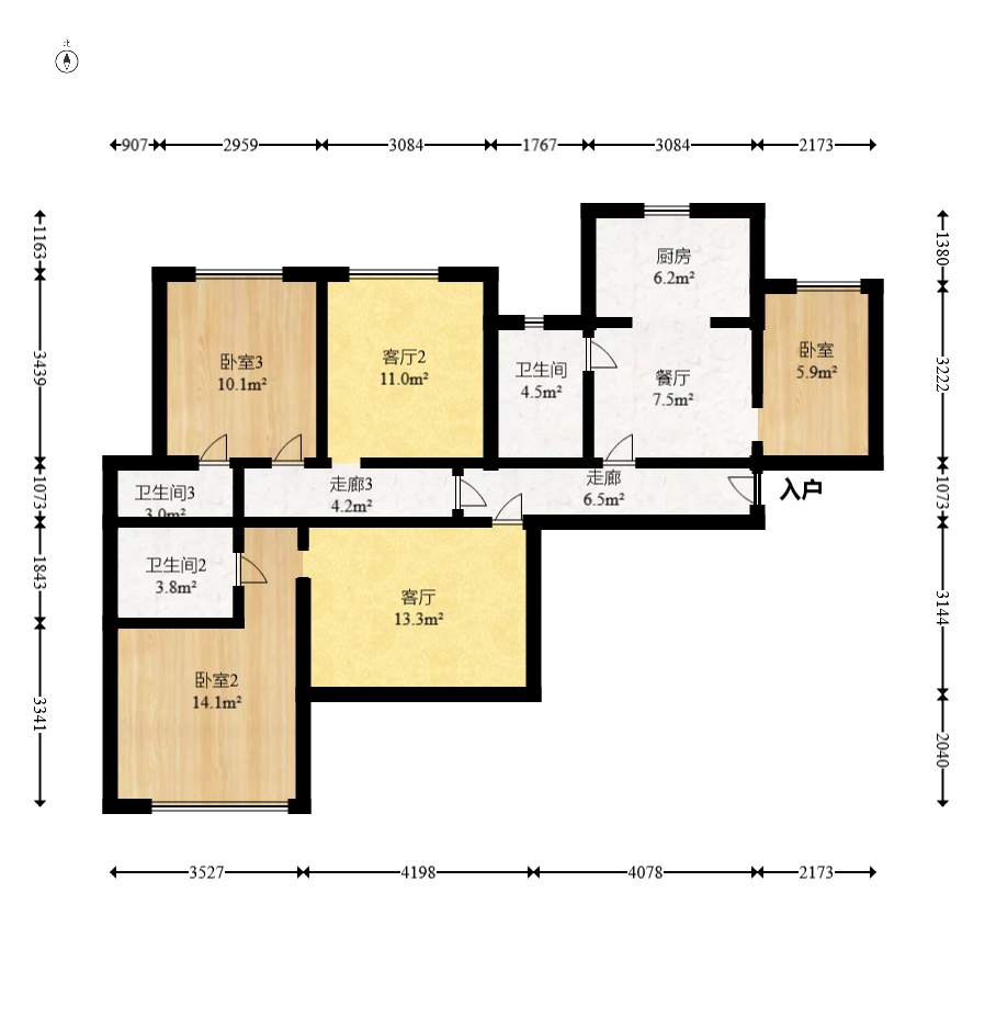 康桥长郡  3室2厅1卫    69.5万 康桥长郡  3室2厅1卫    69.5万户型图