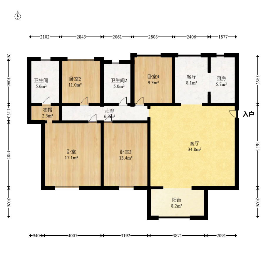 康桥长郡  4室2厅2卫    95.0万 康桥长郡  4室2厅2卫    95.0万户型图