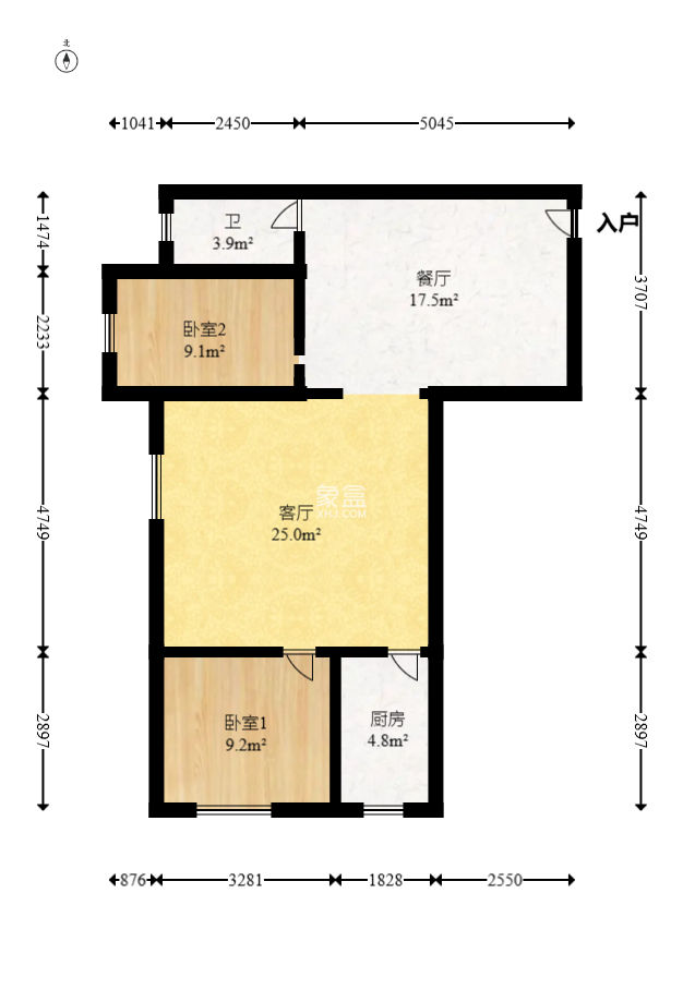 巧克力空间（建鸿达现代大厦）  2室2厅1卫   52.00万