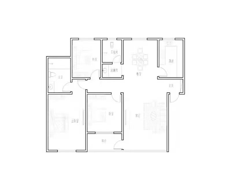 旺佳华府  3室2厅2卫   68.00万室内图1