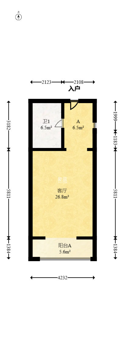 環(huán)亞高鐵芯城  1室1廳1衛(wèi)   55.00萬