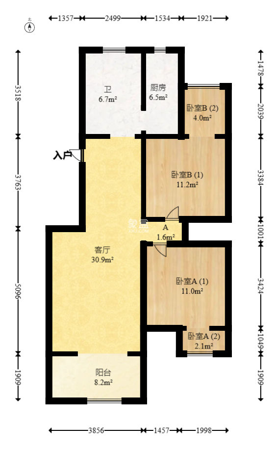 西子湖畔沃府  2室2厅1卫   97.00万