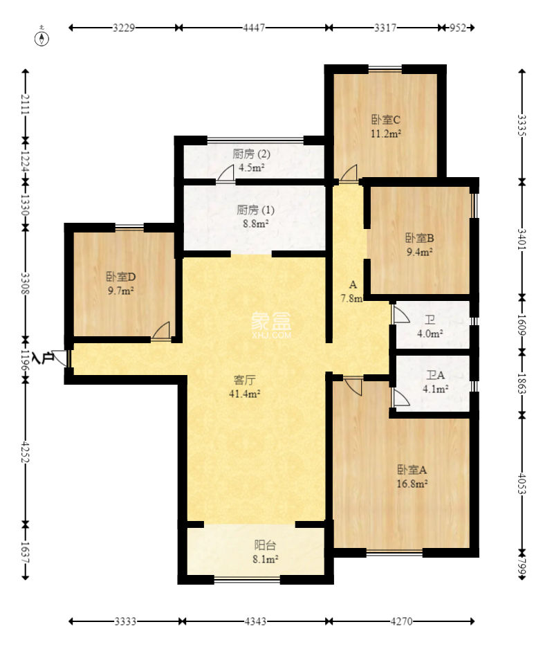 佳兆业云顶梅溪湖（佳兆业梅溪荟）  4室2厅2卫    234.0万