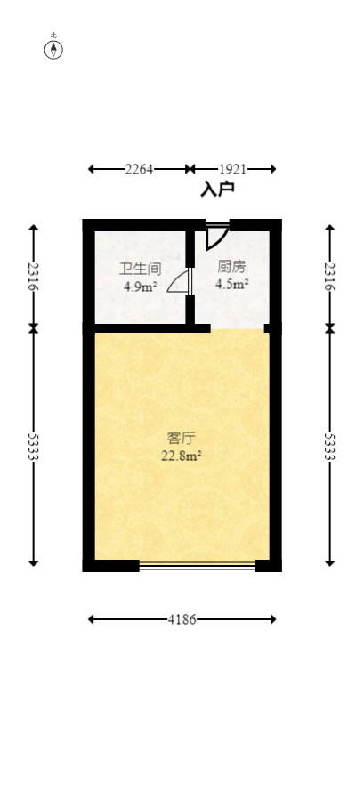 昌和商业中心/昌和国际  1室1厅1卫   17.80万室内图1
