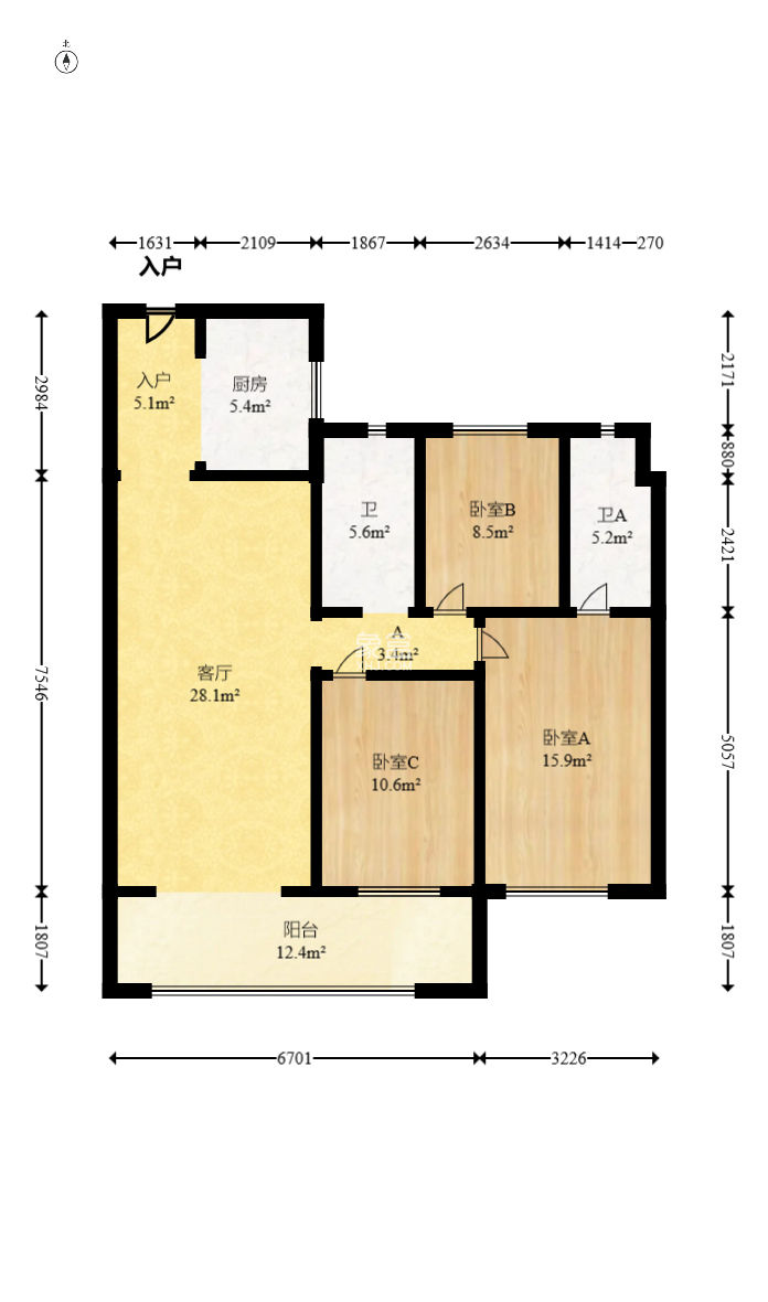 金地峯范  3室2廳1衛(wèi)   190.00萬(wàn)