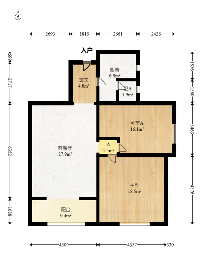 枫树园  2室2厅1卫   92.00万室内图1