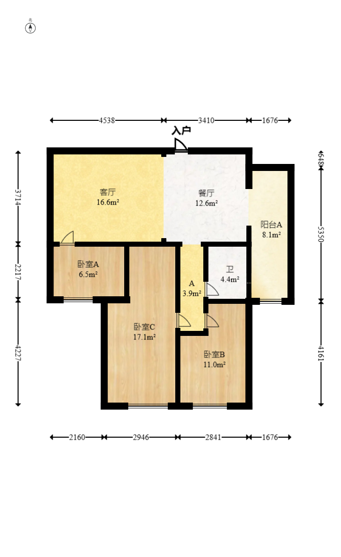 五矿格澜郡  3室2厅1卫    62.0万 五矿格澜郡  3室2厅1卫    62.0万户型图