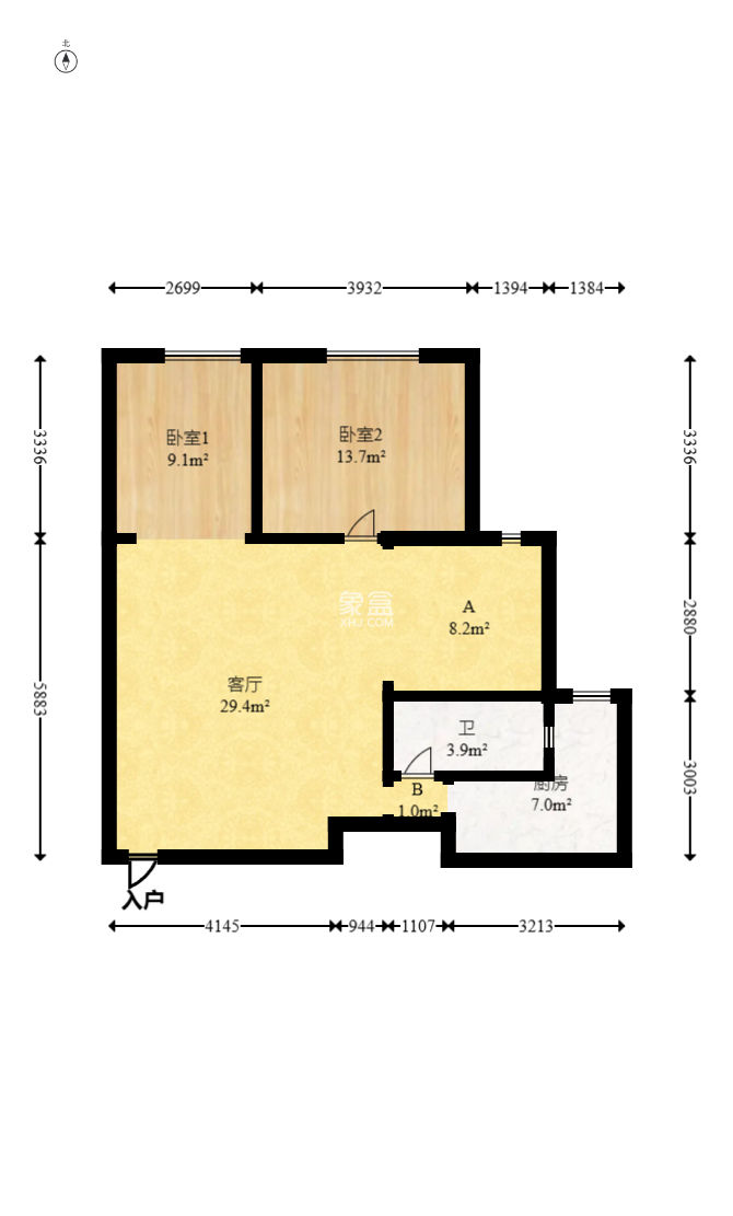 和庄  3室2厅1卫    62.0万