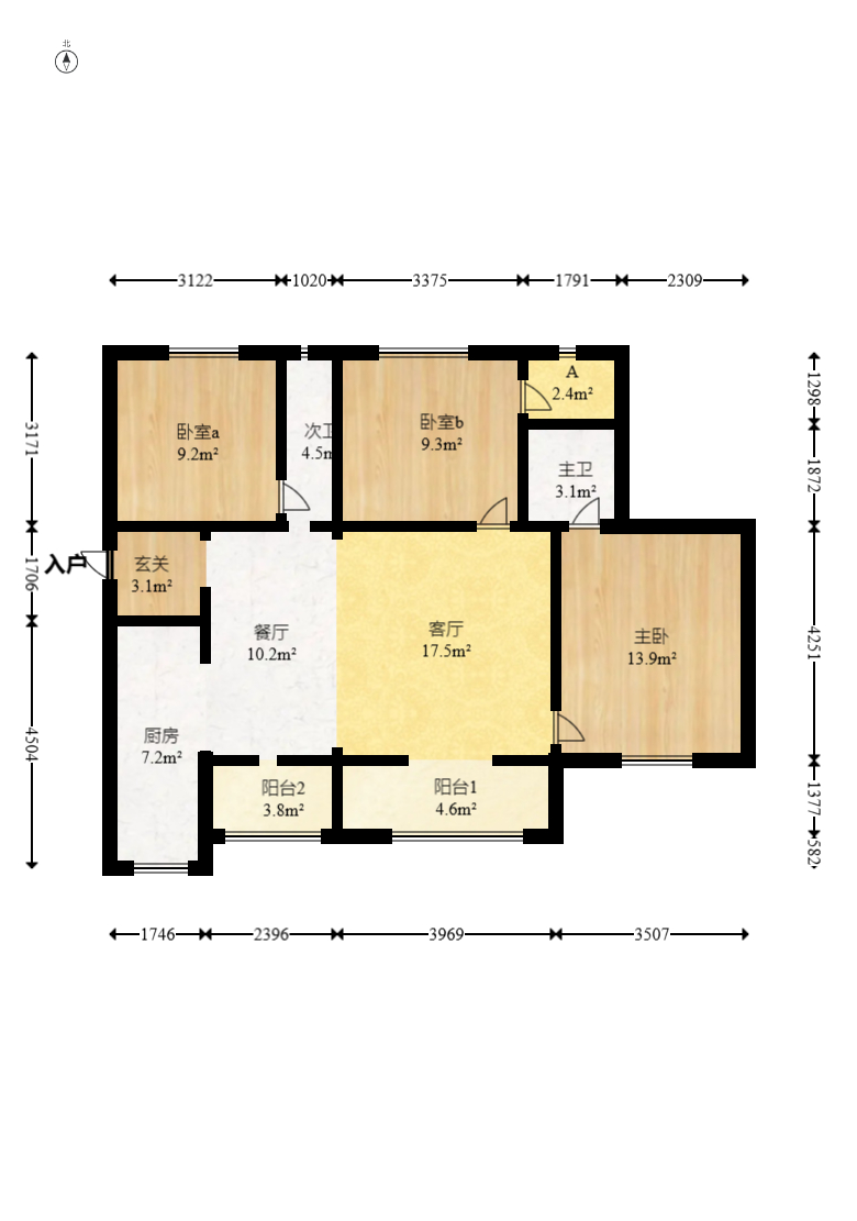 梅溪湖合能璞丽 3室2厅2卫 130.0万 梅溪湖合能璞丽 3室2厅2卫 130.0万户型图