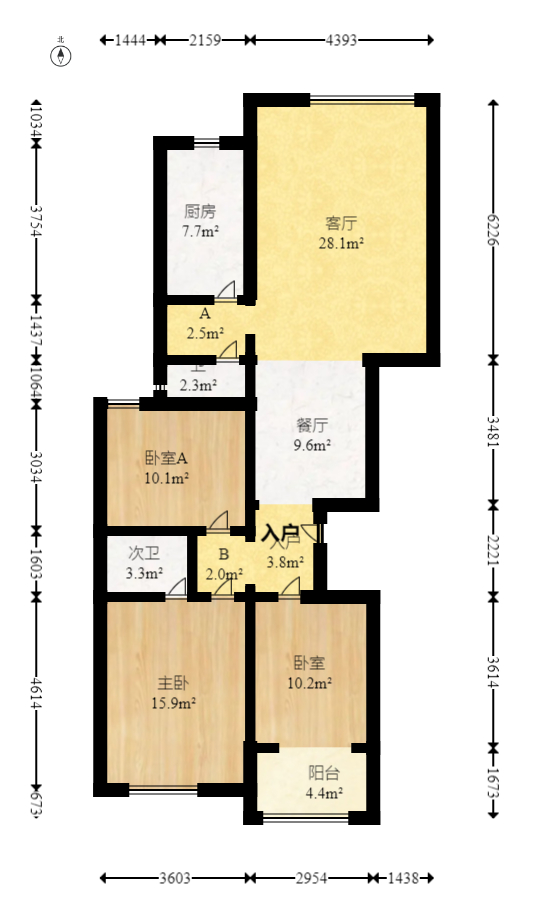 楚天家园  3室2厅2卫   76.80万室内图1